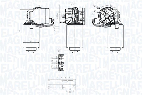 MAGNETI MARELLI Двигатель стеклоочистителя 064373500010